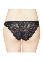 Floral Lace Briefs Knickers Black 3213